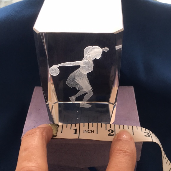 Crystal Glass Prism Tower - 3D Laser Etched - Female Bowler - Picture 5 of 12